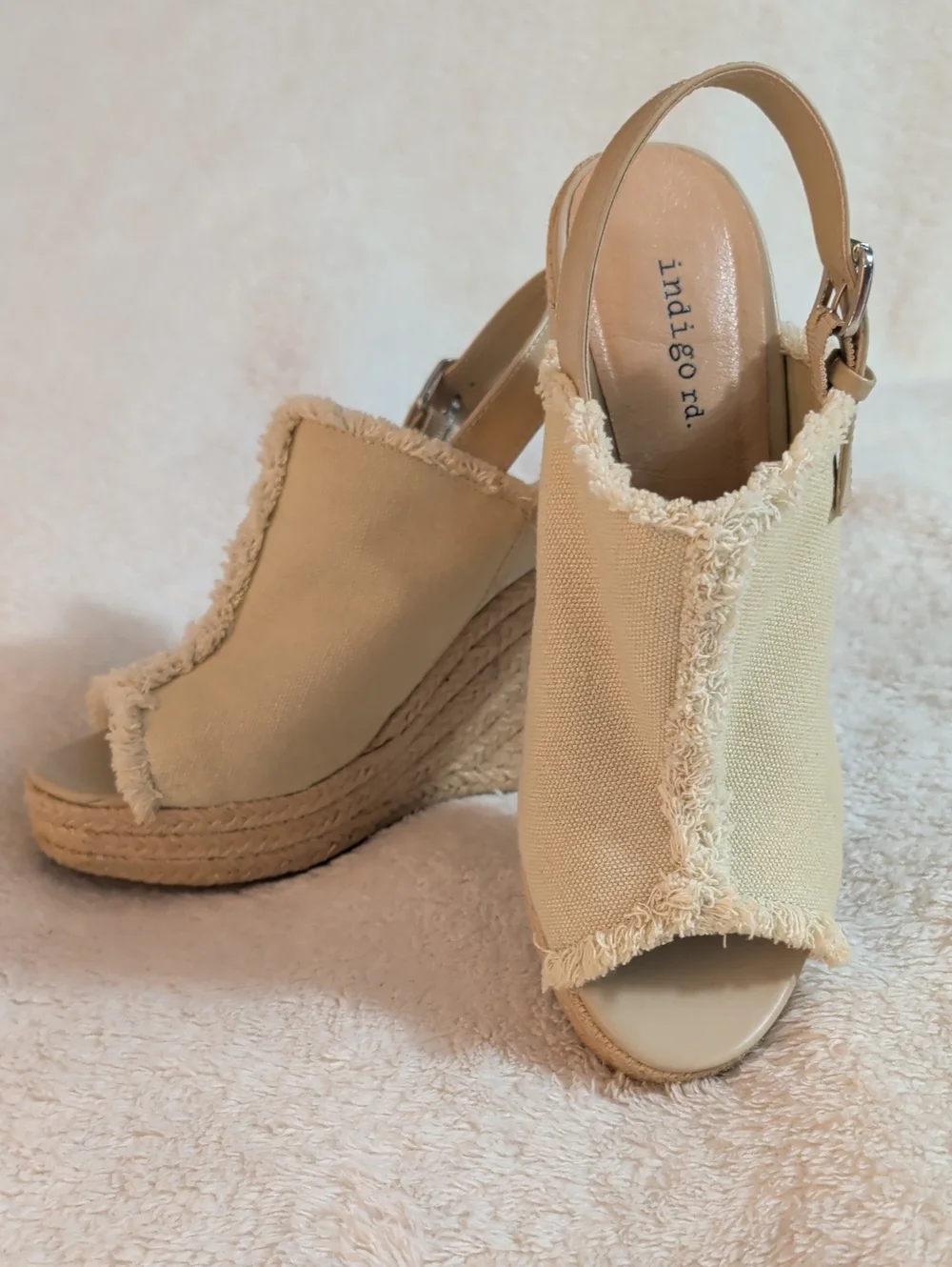 Women's Indigo Rd. Harris Canvas Espadrille Platform Wedge Sandals - Size 7.5